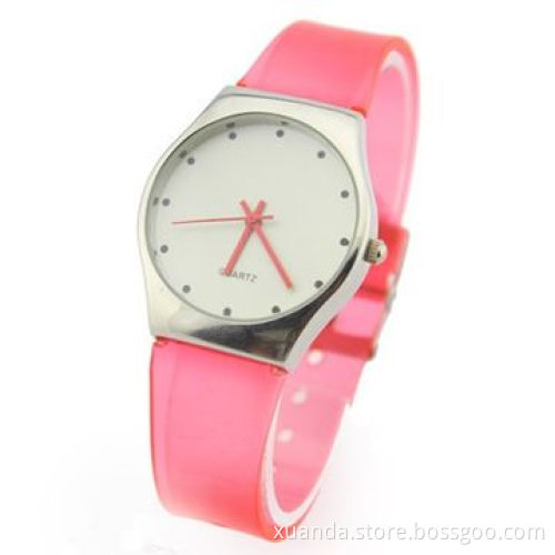 Fashion plastic sports watches, colorful pattern print on strap, can put your logo on dial and strap